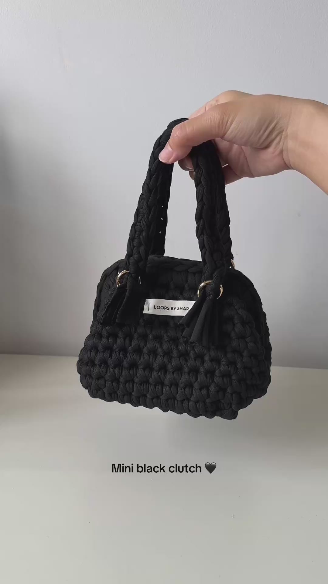 Little Black Clutch Bag (with handles)
